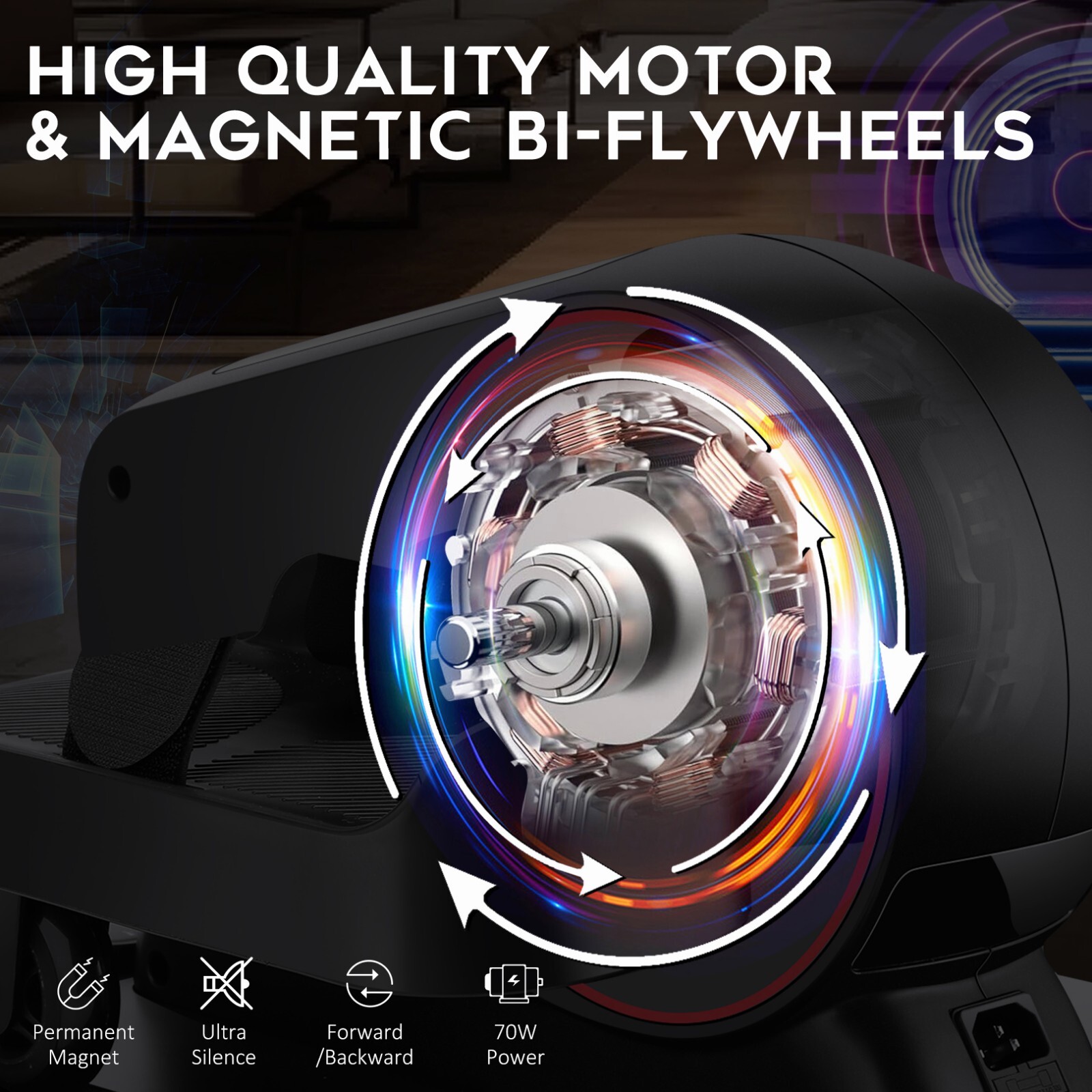 Under Desk Elliptical Ellipse Leg Exerciser with Display Monitor &Remote Control