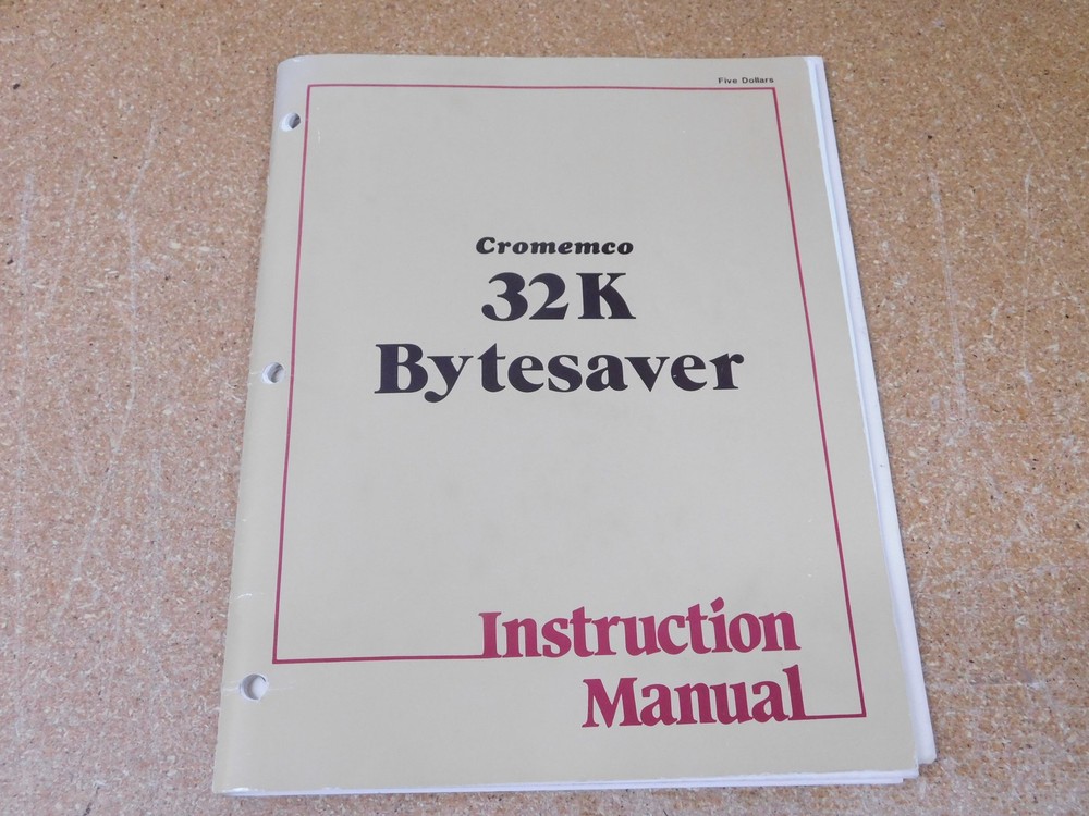 1979 Cromemco 32K Bytesaver Vintage Memory Instruction Manual (original)