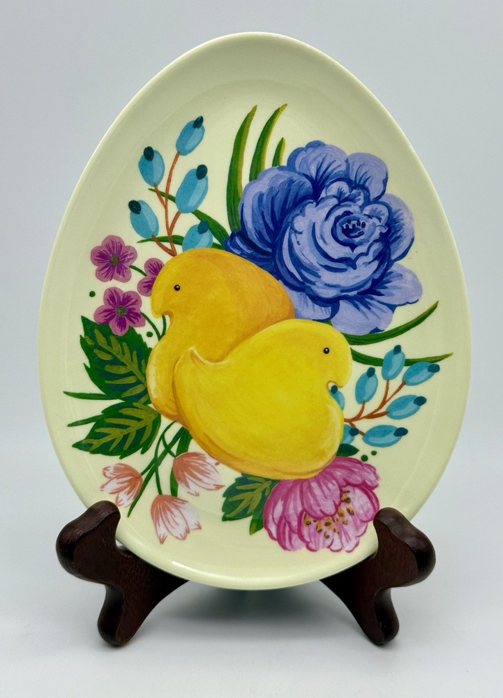 Peeps Easter Egg Shaped Plates Melamine Set of 4