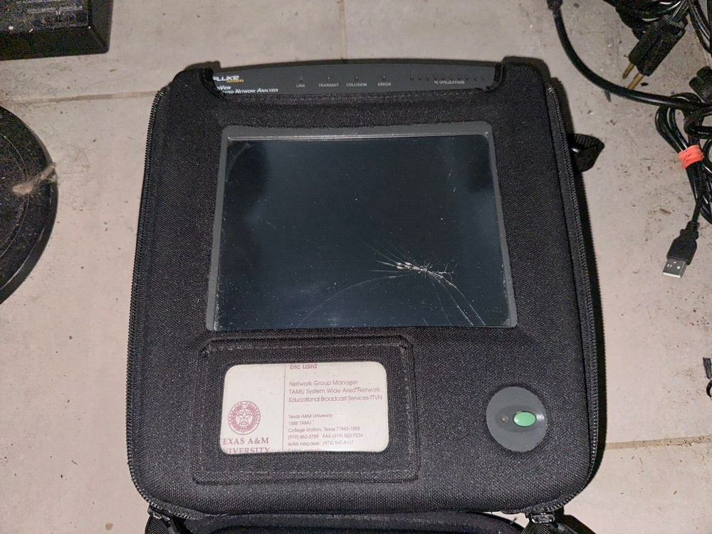 FLUKE OPTIVIEW ETHERNET PRO NETWORK ANALYZER Untested Cracked Screen