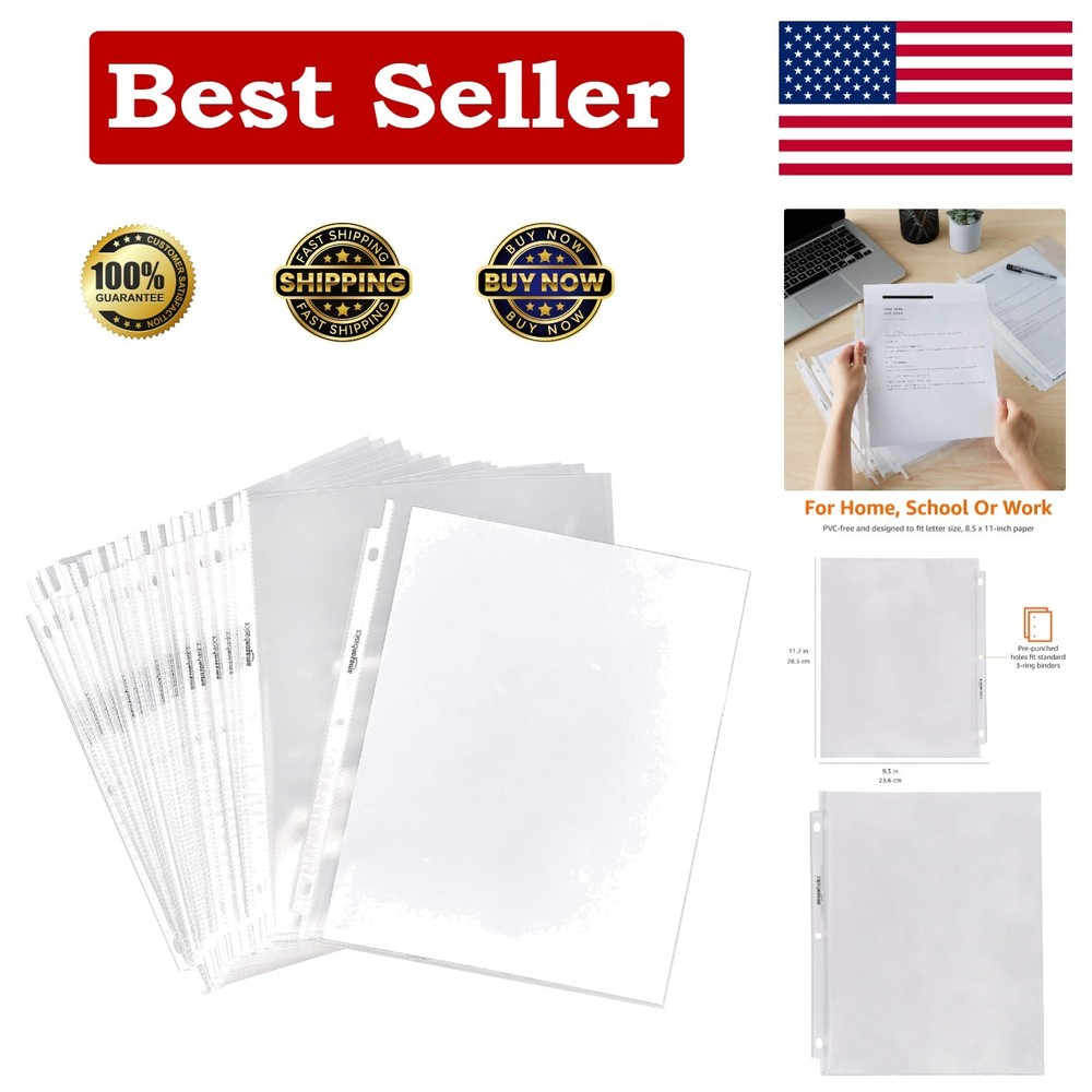 Sheet Protectors for 3 Ring Binder Heavyweight Polypropylene 8....
