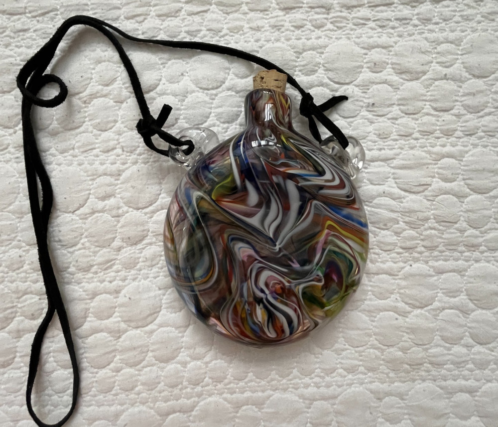 Glass Blown Canteen Flask