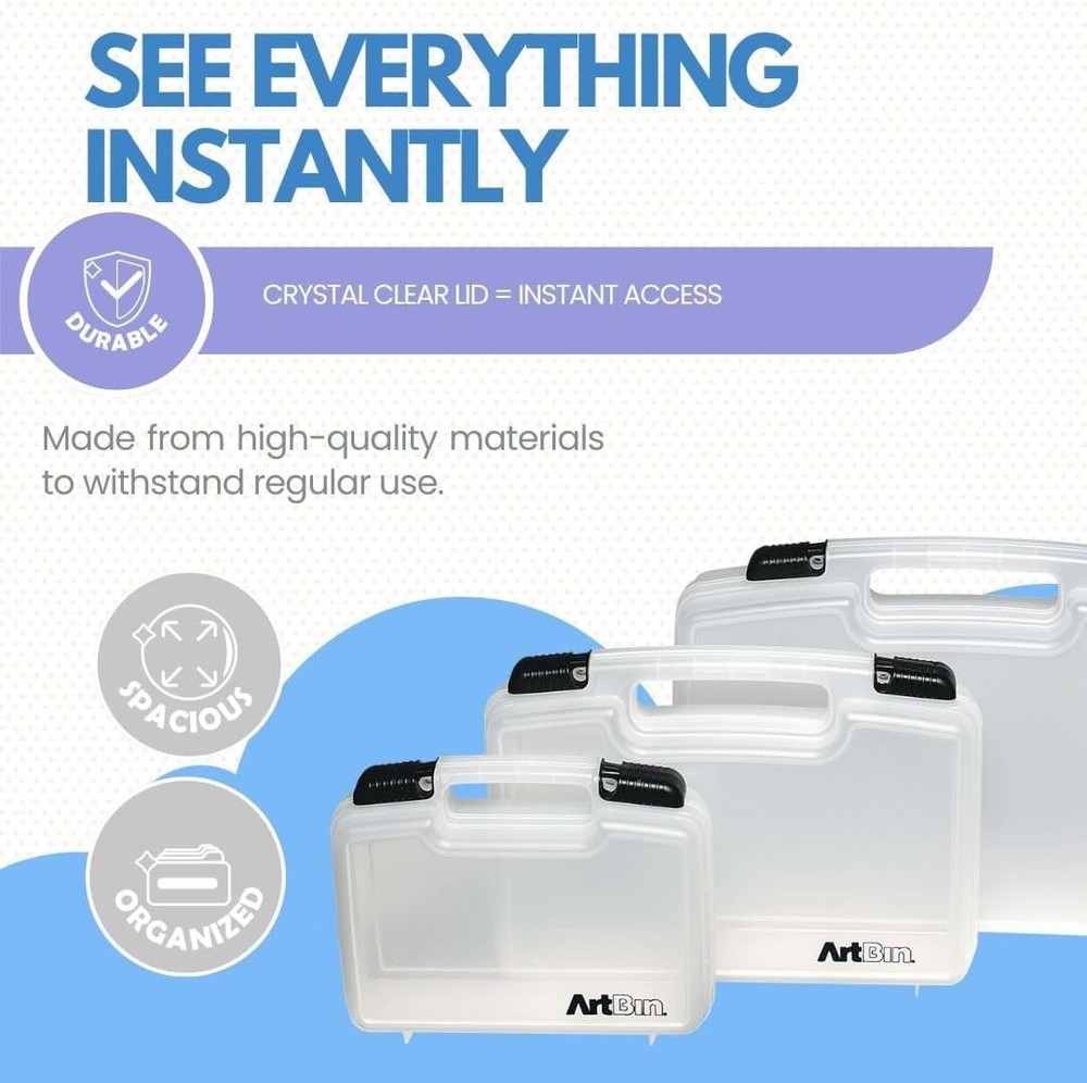 Translucent 10-Inch Quick View Lockable Art Organizer - Durable Craft Case