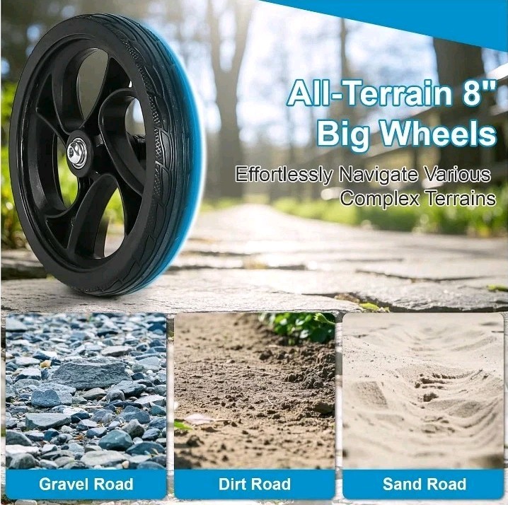 BlessReach Steerable Knee Scooter Foot Surgery , Foldable,Dual Brake, WB2111