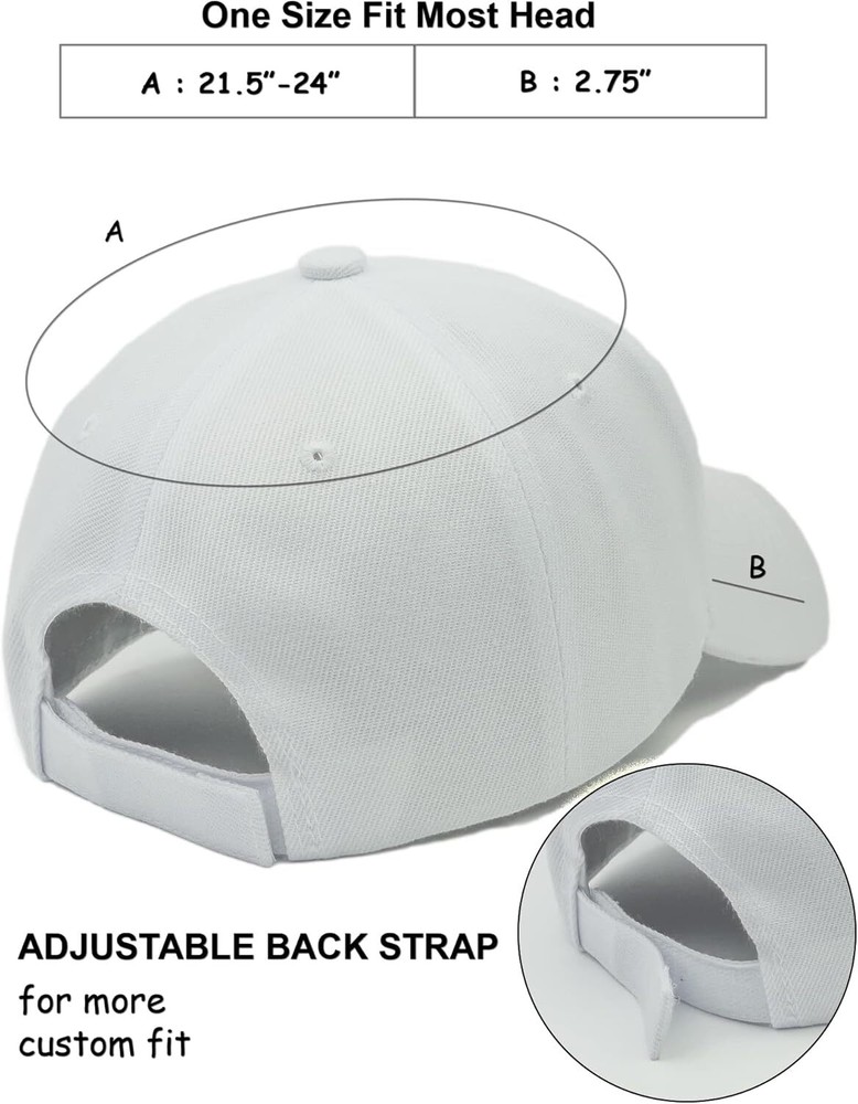 Utmost Structured Baseball Cap with Adjustable Closure - 1pc White