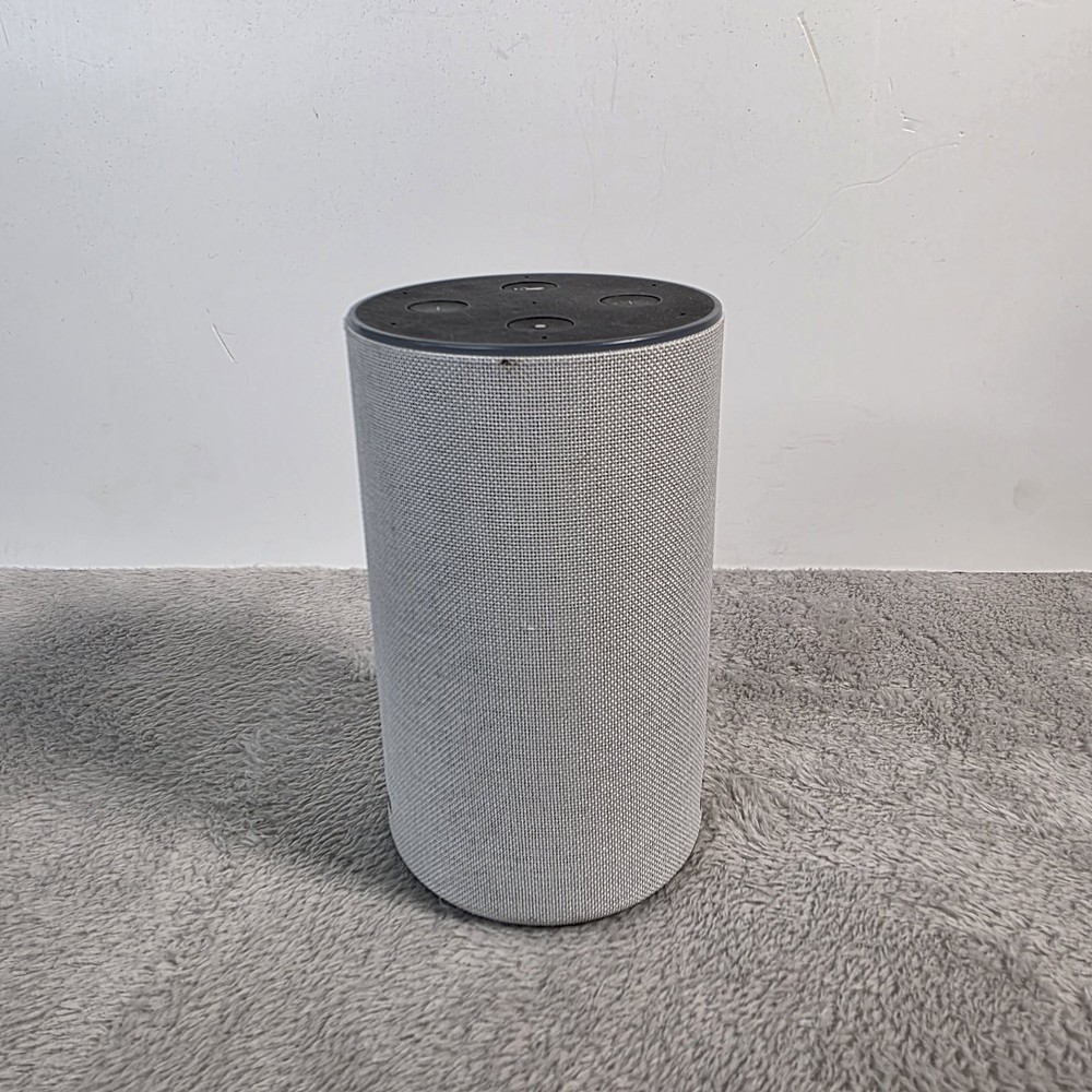 Amazon Echo 2nd Gen Gray Smart Speaker Alexa Wi-Fi Bluetooth Power Adapter
