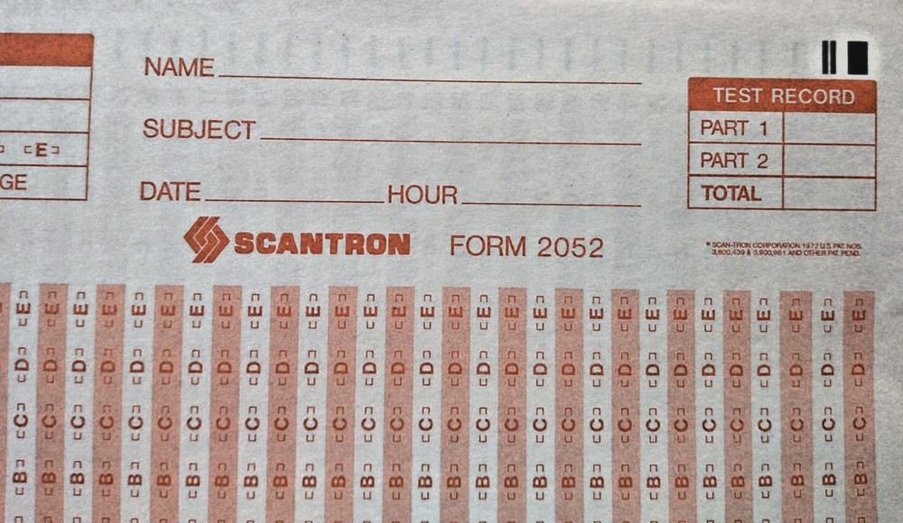Scantron 2052 Answer Sheets 100 Question A-E True False Lot of 56 Pack Set