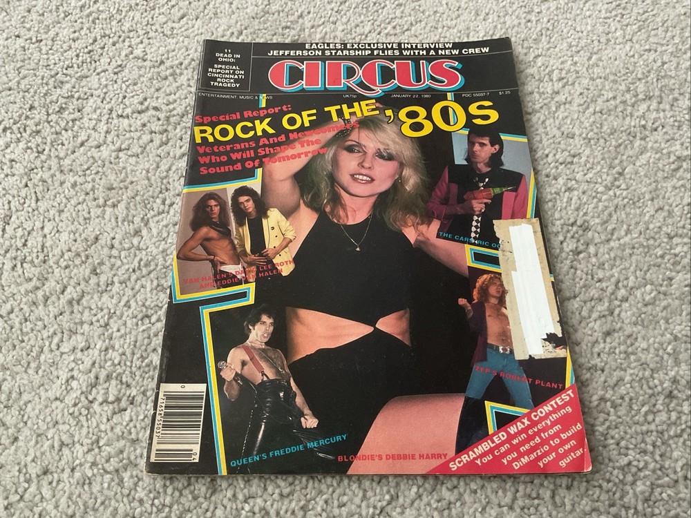 CIRCUS MAGAZINE 1980 BLONDIE VAN HALEN POSTER QUEEN KISS PETER CRISS AD ZEPPELIN