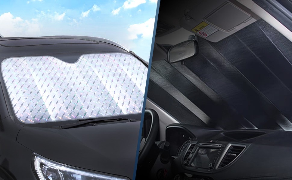 2 Sets Car Windshield Front Window Sun Shade Shield Cover Visor Block Universal