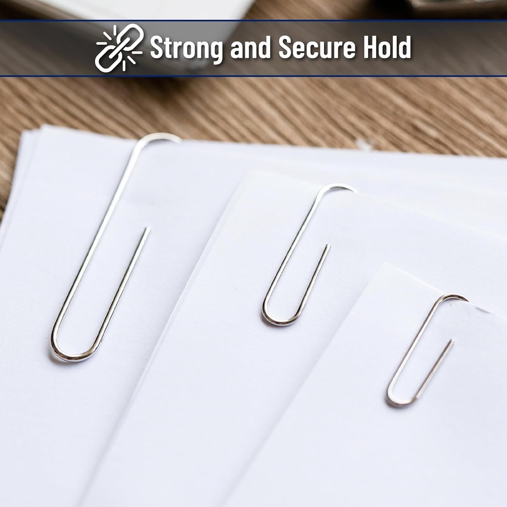 Paper Clips - 450 Pack Assorted Sizes, Silver, Large & Small Paper Clips