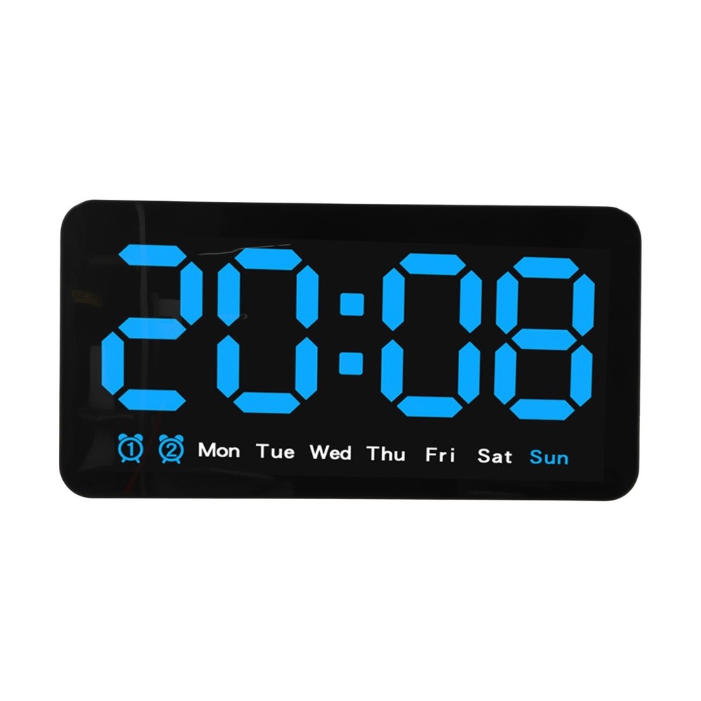 Digital Wall Clock with Large LED Screen Week Display and Adjustable Brightness