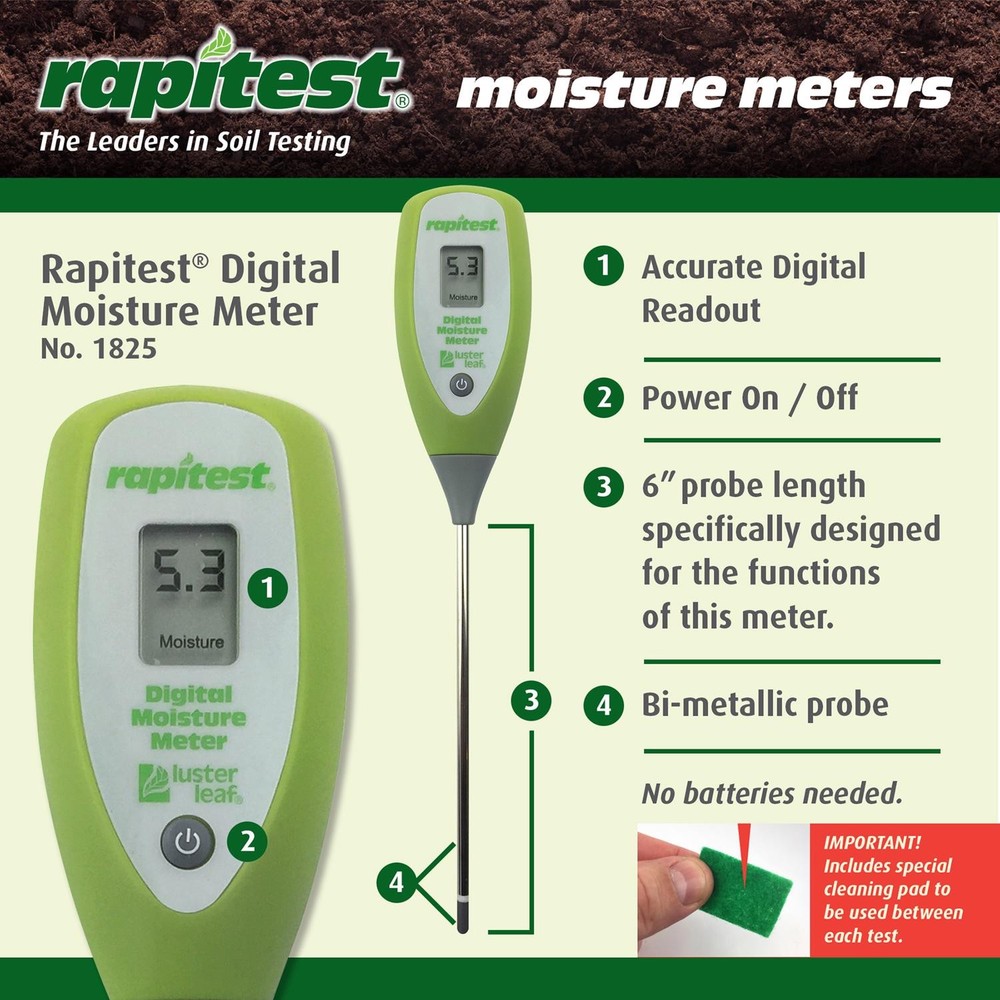 Luster Leaf 1825 Rapitest Soil Digital Moisture Meter