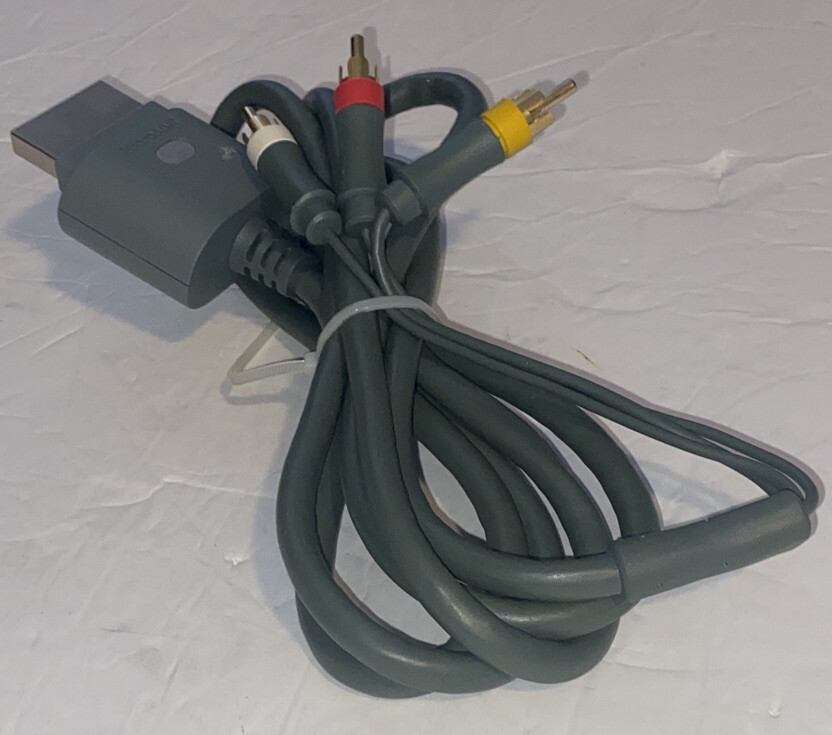 Official Microsoft Xbox 360 Audio Video Composite AV Cable Cord Authentic