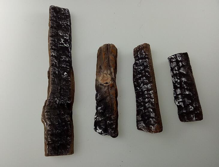 Wood like 4 Pcs Fireplace Ceramic Logs for Gas Ethanol Stoves,Firepits,Fireplace