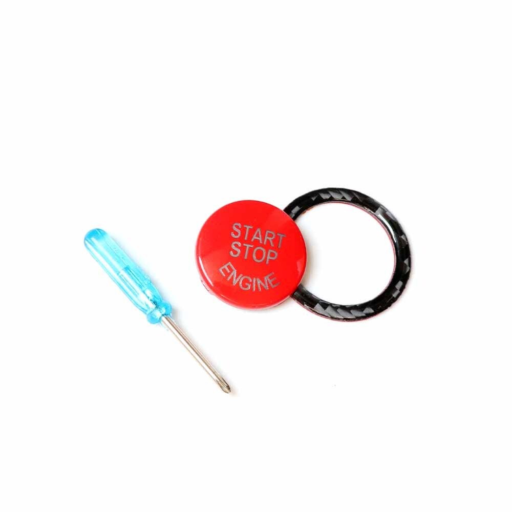 Red Engine Start-stop Push Button Cover With Black Ring Trim For BMW E90 E92 E93