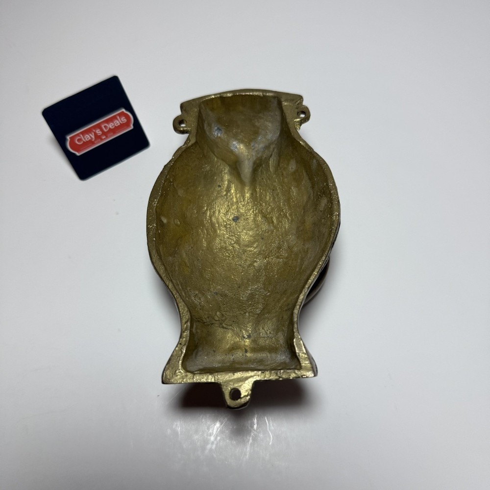 Vintage Solid Brass Owl Door Knocker – Mid Century Hardware