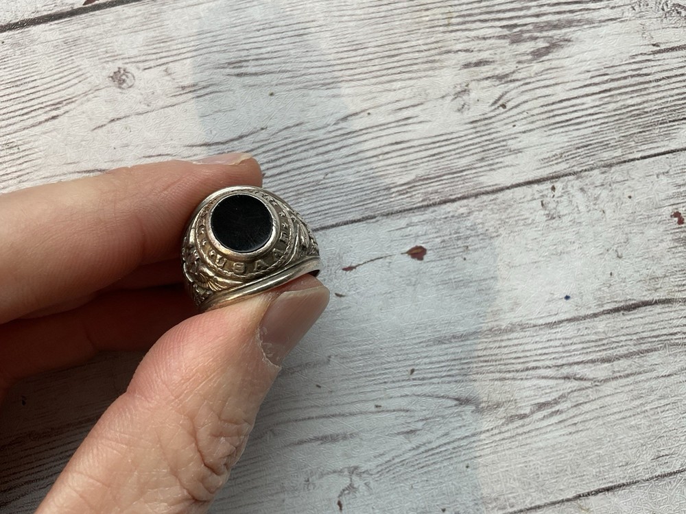 ORIGINAL WWII USAAF BOMBARDIER RING STERLING / PATCH