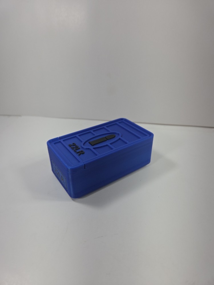 22 Long Rifle 50 Round Ammo Box Storage Blue