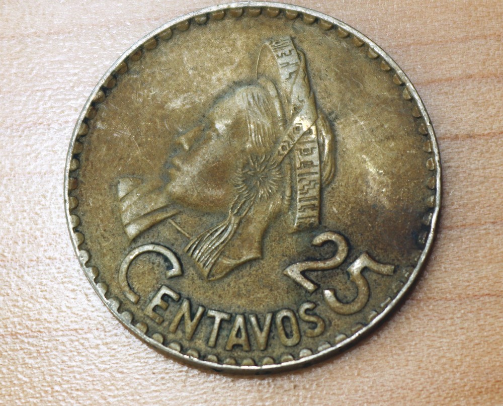 1970 Guatemala 25 Centavos