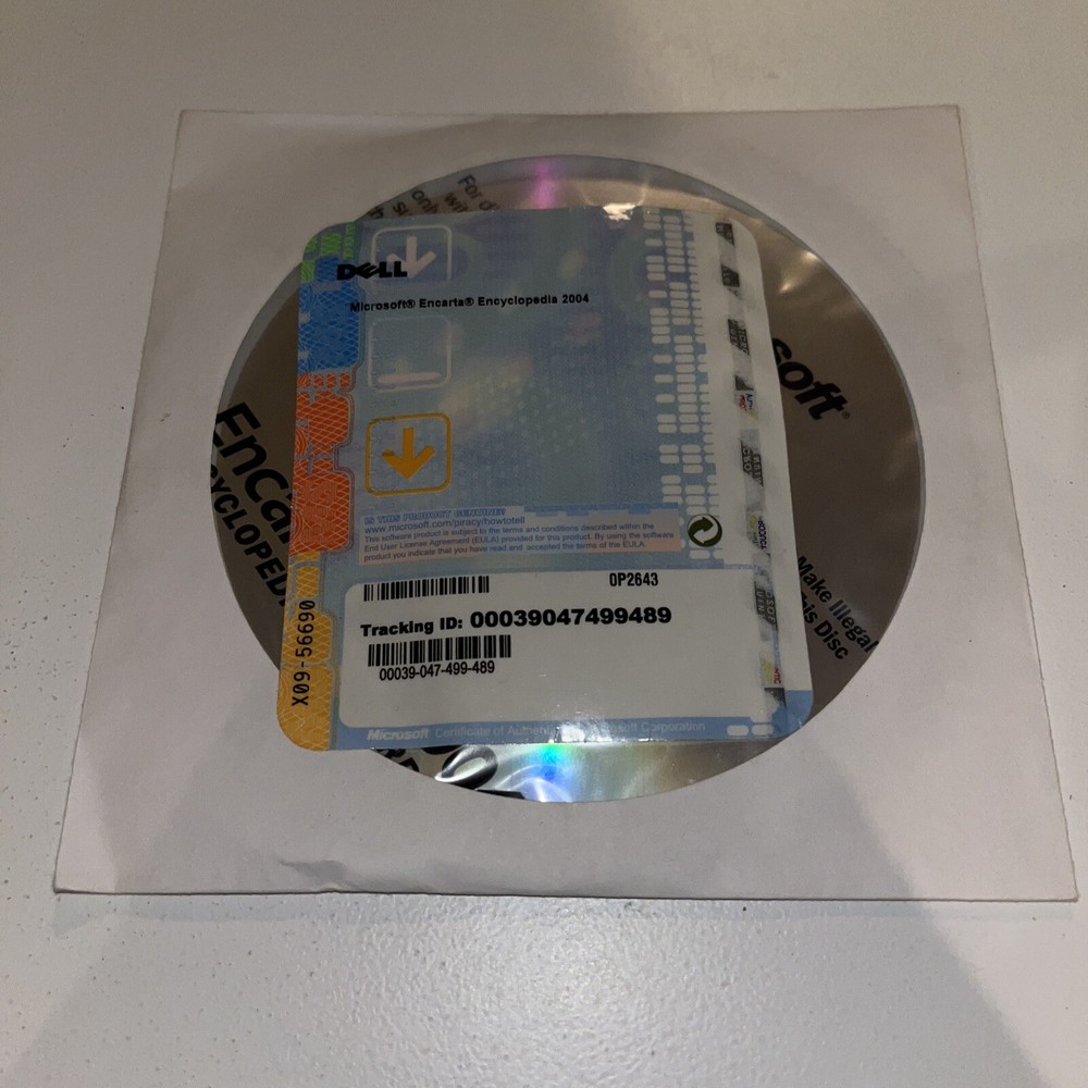 Dell Microsoft Encarta Encyclopedia 2004 Software Reinstallation CD New Sealed