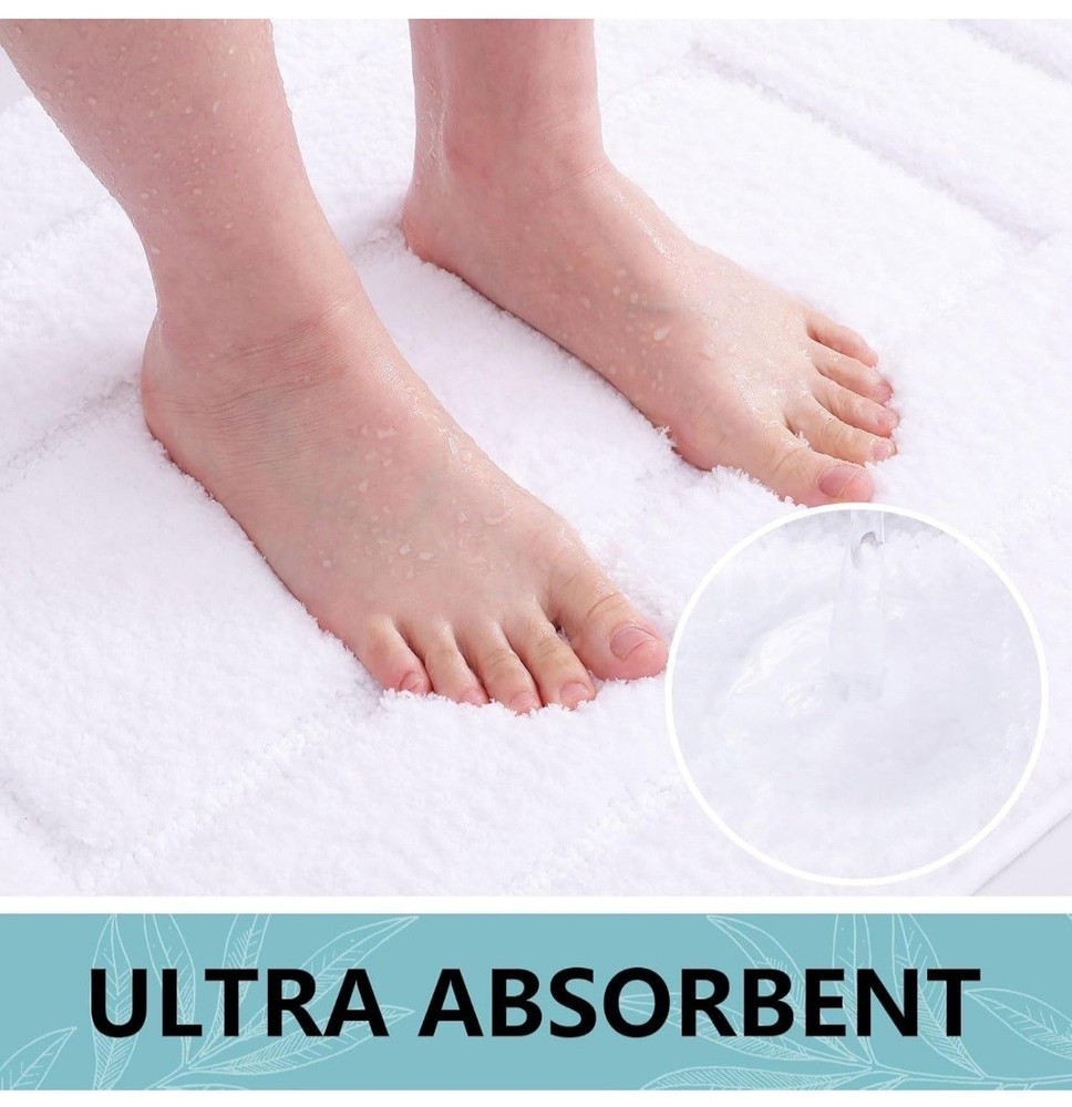 Buganda Bathroom Rugs, 59" x 20", Soft and Absorbent Microfiber Bath Rugs,...