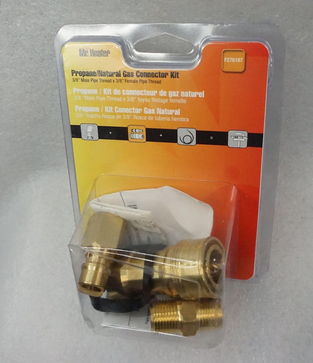 Mr. Heater F276187 Gas Connector Kit 3/8" MPT x FPT Propane Natural Quick