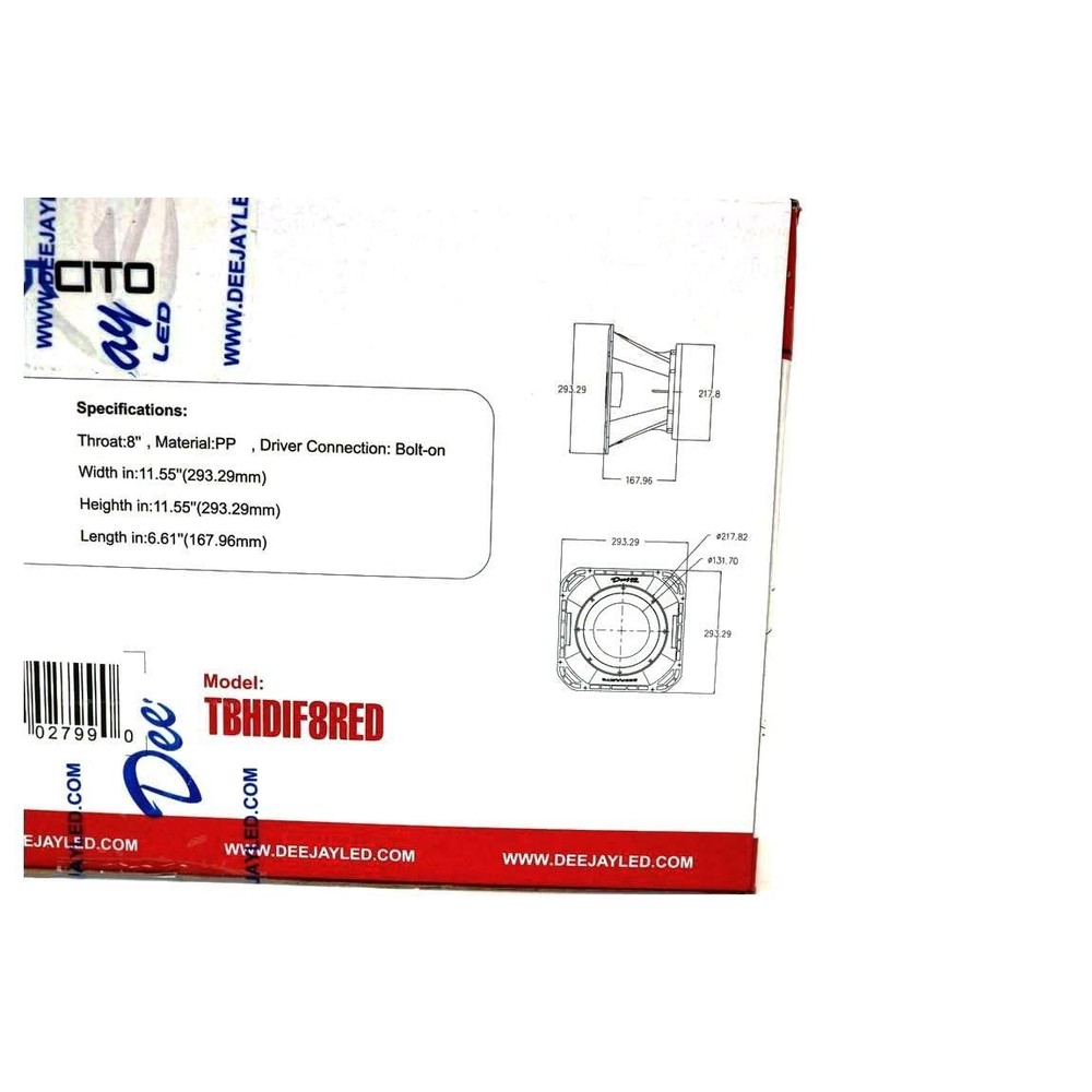 DEEJAY LED TBHDIF8RED DEEJAYLED 8" RED LA DIFUSER