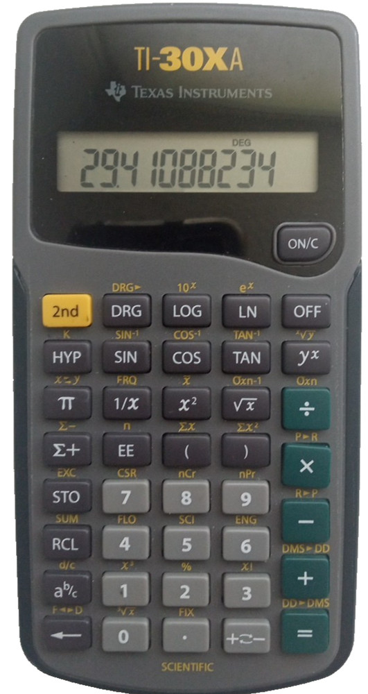 Texas Instruments TI-30XA Gray Trigonometry & Statistics Scientific Calculator