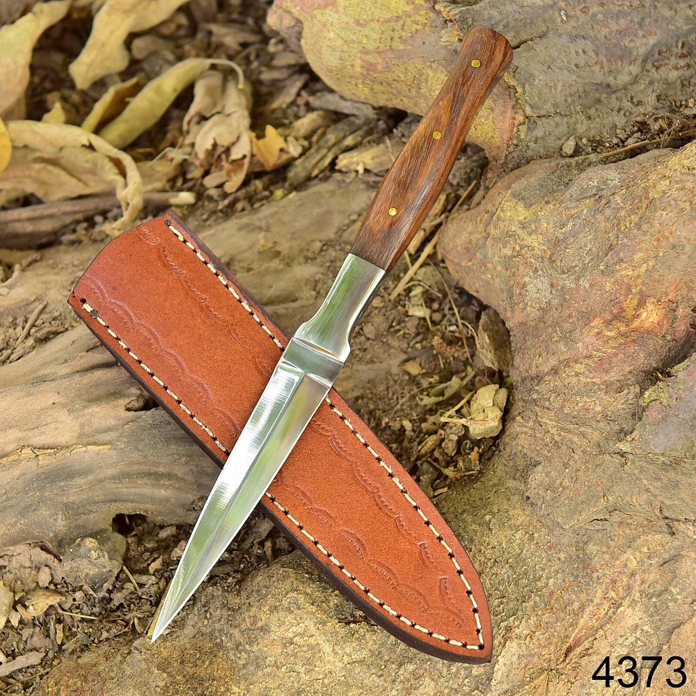 CUSOM Handmade D2 DAGGER HUNTER BOOT THROWING KNIFE WOOD HANDLE SURVIVAL