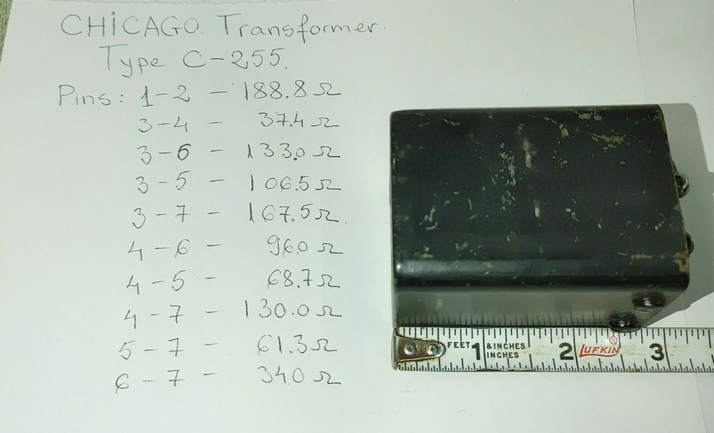 1 USED INPUT Chicago Transformer TYPE: C-255 ; SC-32293A