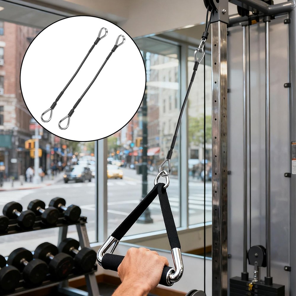 10" Gym Cable Extension, 2 Pcs Replacement Cable Machine Accessories Compatible