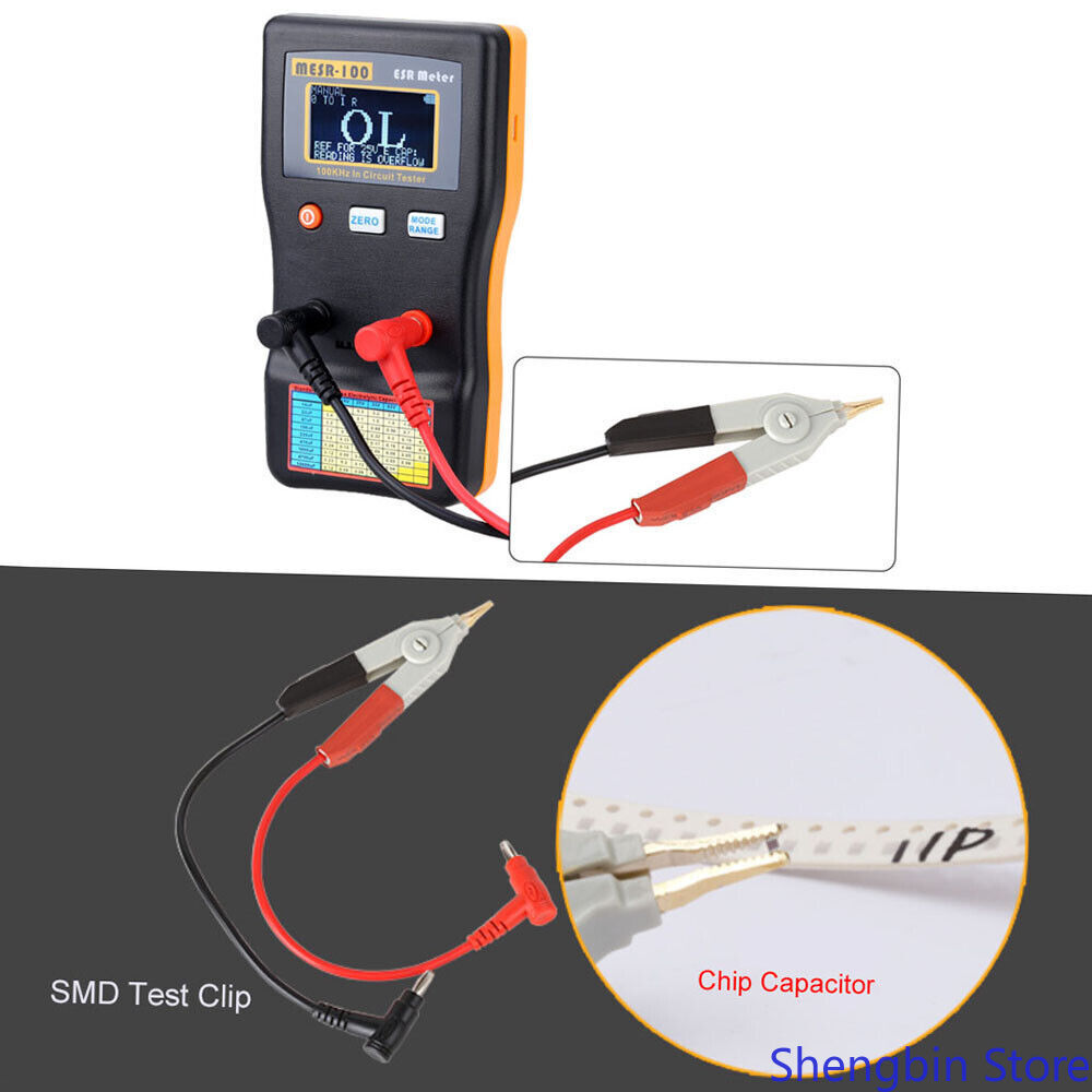 MESR-100 Digital Capacitance ESR Meter Capacitance Circuit Test + Test Clip