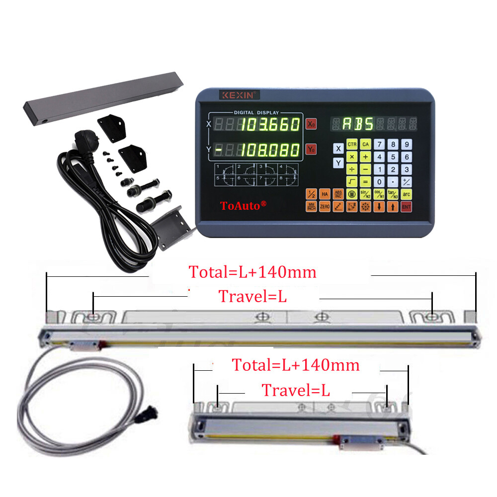 Linear Scale 250&450&950mm +Digital Readout 3Axis DRO Kit for Mill Lathe Machine