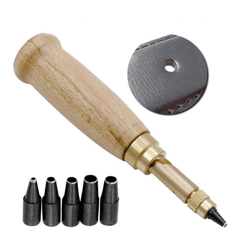 Teng Lang Adjustable Screw Hole Punch Leather Bookbinding Tool,Paper Black