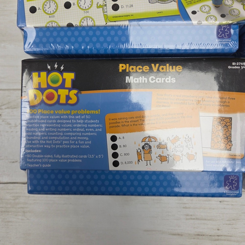 Educational Insights Hot Dots Math Flash Cards Kids 4-Pack Bundle New