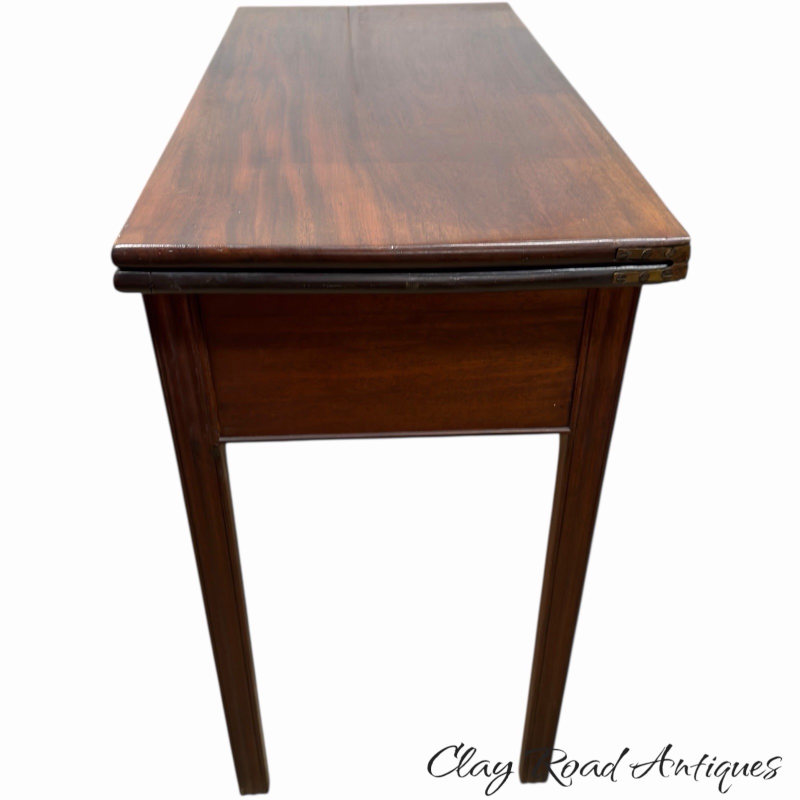 Antique PA chippendale 18th mahogany hall console card game table stand 1780