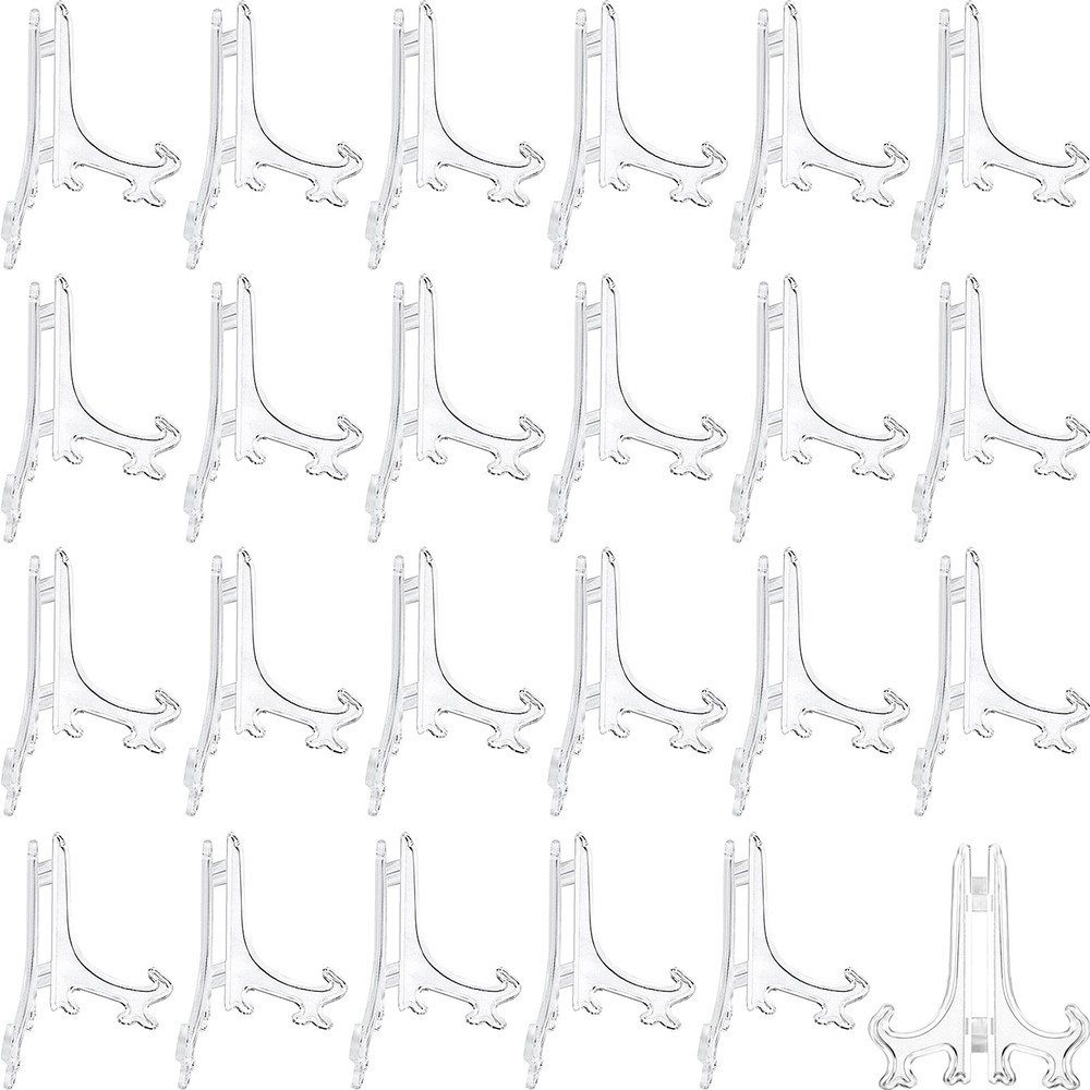 24 Pcs Plastic Easel Plate Display Stands Picture Easel Holders for Frames