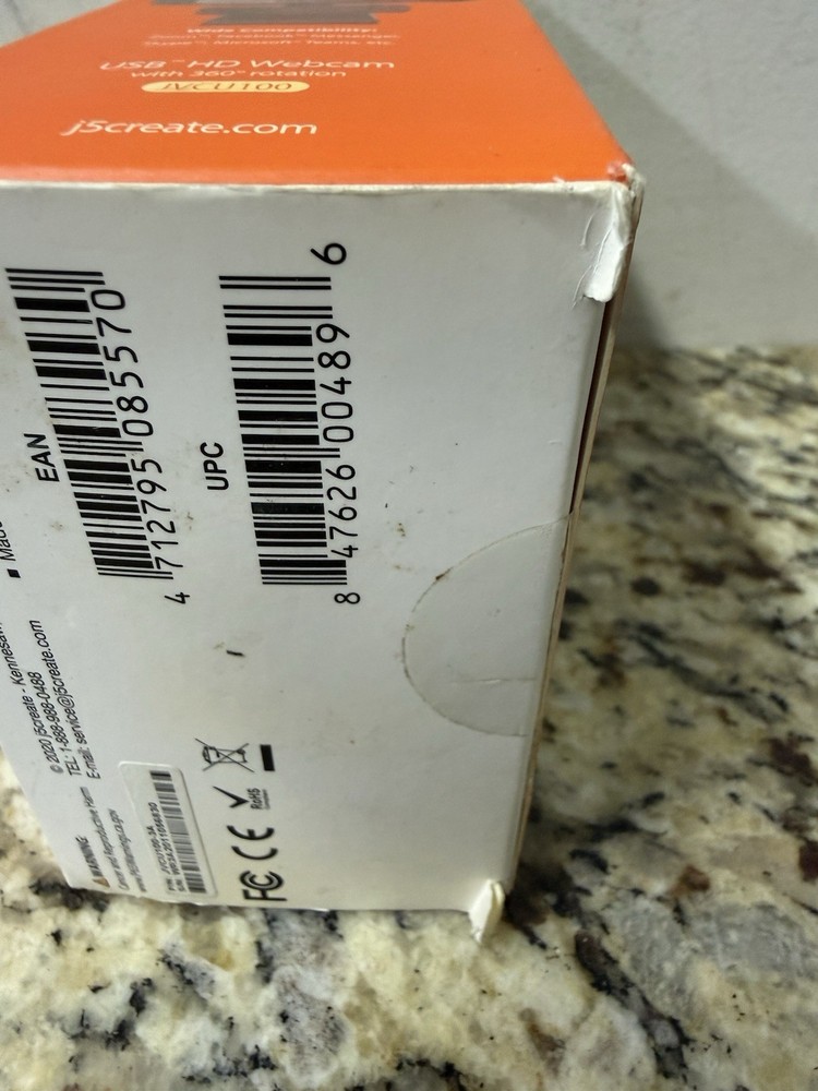 j5create USB HD Webcam with 360° Rotation Black sealed new