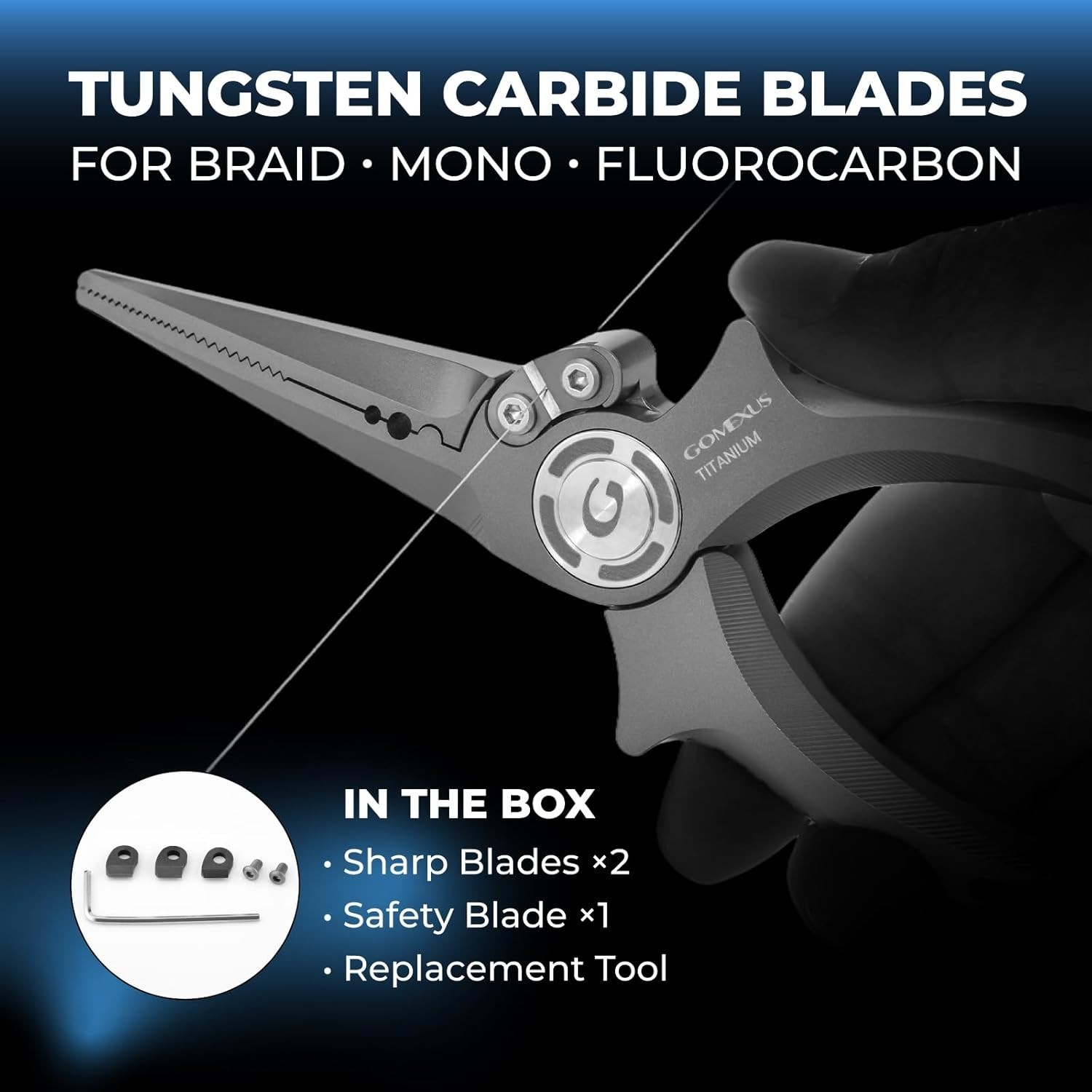 GOMEXUS Titanium Fishing Pliers 6.5'' Straight Nose Version Saltwater Resistant