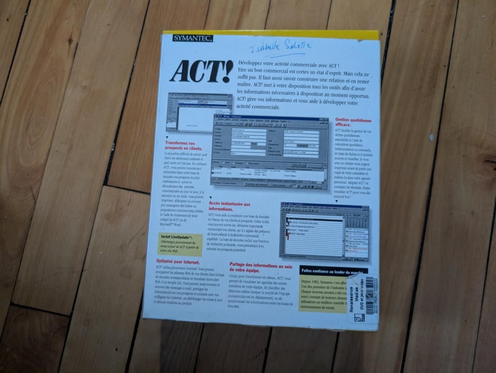 SYMANTEC ACT 3.0 WINDOWS 95/NT PC CUSTOMER MANAGEMENT SOFTWARE