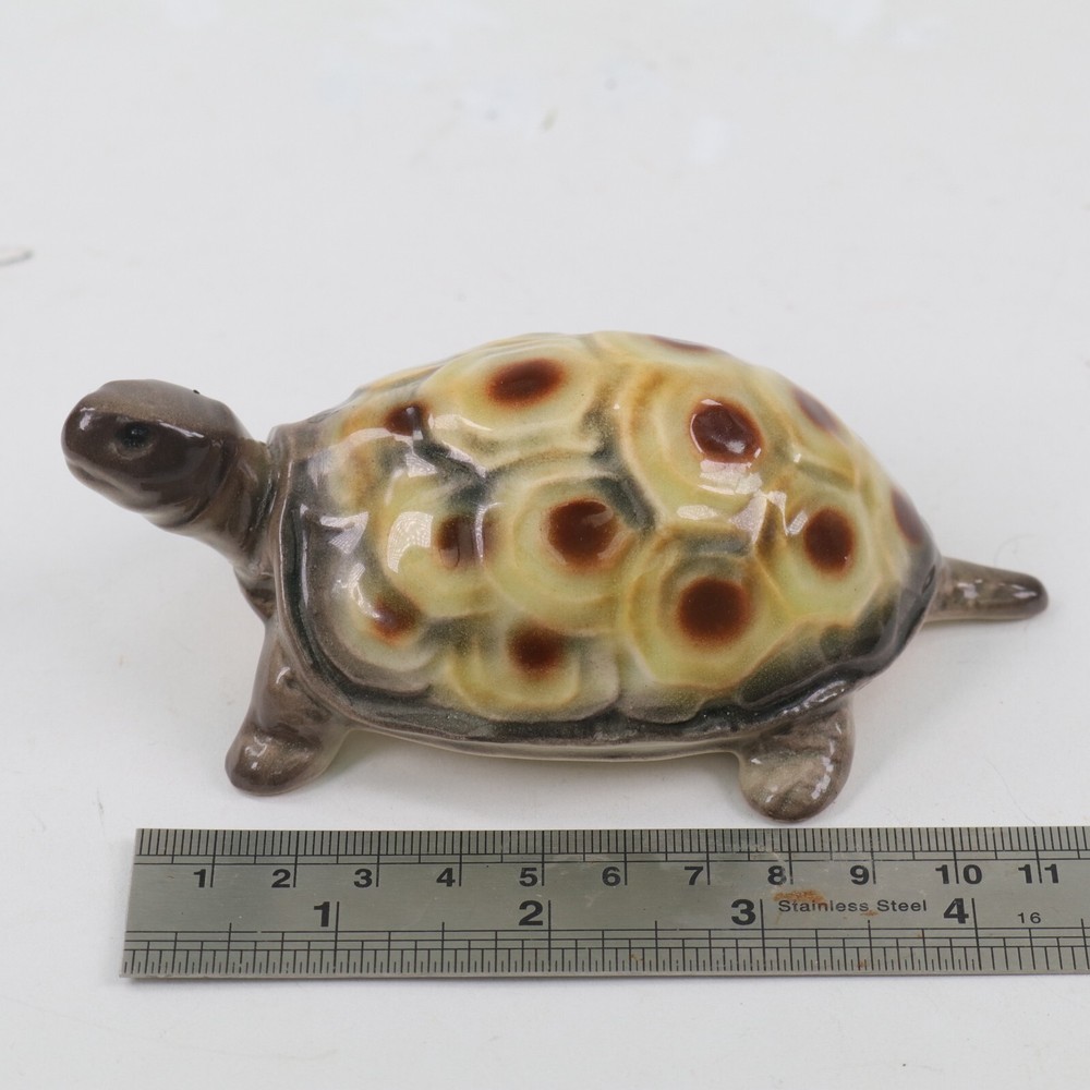 Tortoise Turtle Pottery Figurine Unknown Maker Maybe German MCM