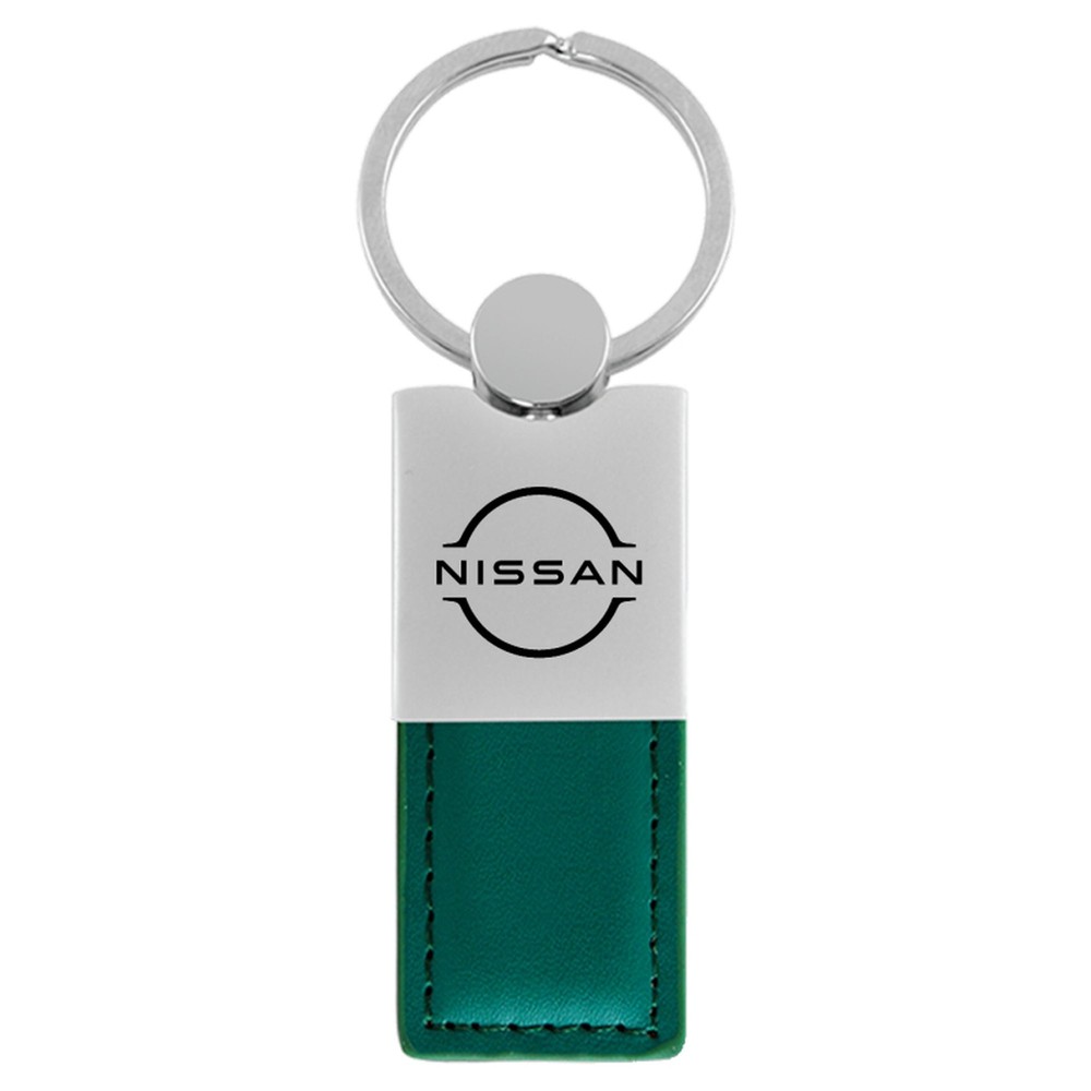 Nissan Duo Rectangular Leather Key Chain (Black)