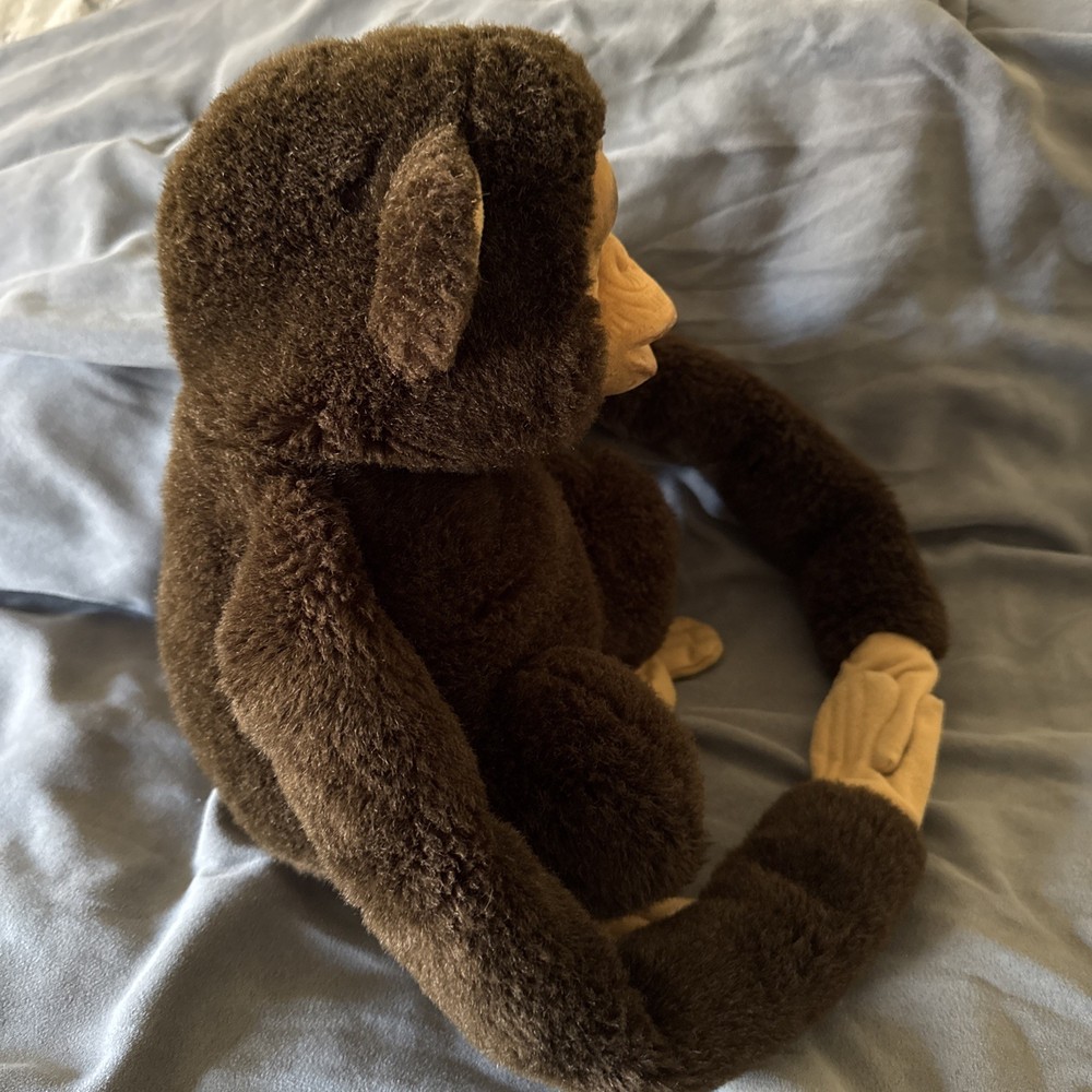 2009 Ruhuf Plush Hugger Monkey Puppet Plush Chimp Realistic 14”