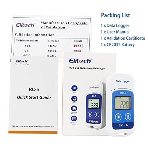 Elitech RC-5 Temperature Data Logger Temperature Recorder PDF Data Recorder 3200