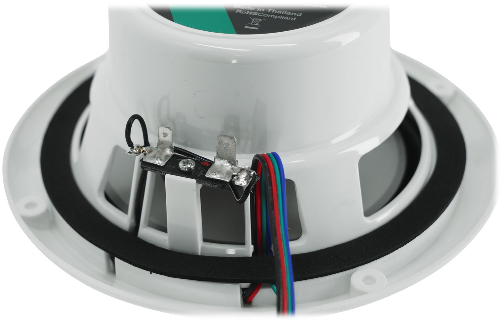 Kicker 51KM604WL KM60 6.5" Marine Speakers w/RGB LEDs, White, 4-Ohm Boat Stereo