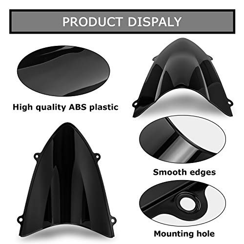 Motorcycle Front Windshield Windscreen Wind Deflector for Ninja 250 250R Black
