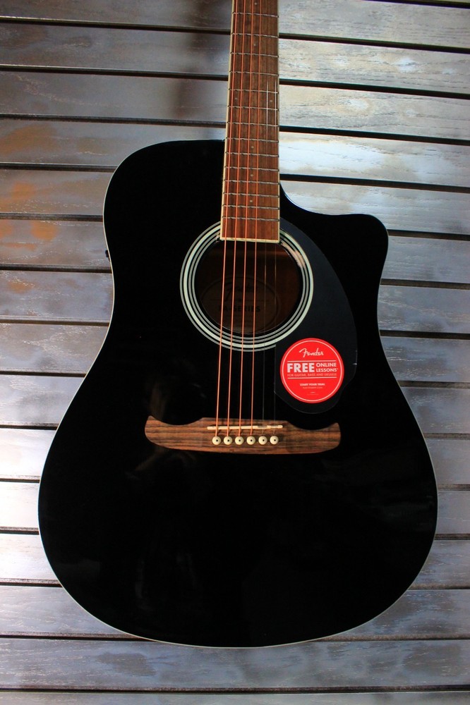 Fender FA-125CE Dreadnought Acoustic-Black