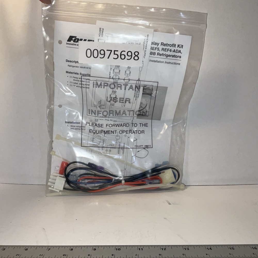 Fillet Relay Retrofit Kit For Ref5, Ref4-ADA, Ref5-BB Refrigerators