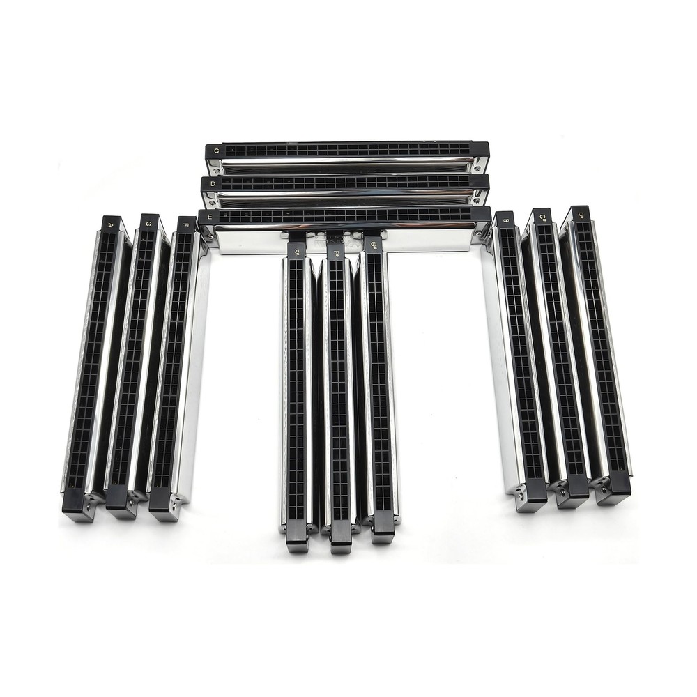 Swan Harmonica 24 Hole Polyphonic Harmonica C Key A/B/D/E/F/G/A #/C #/D #/F #...