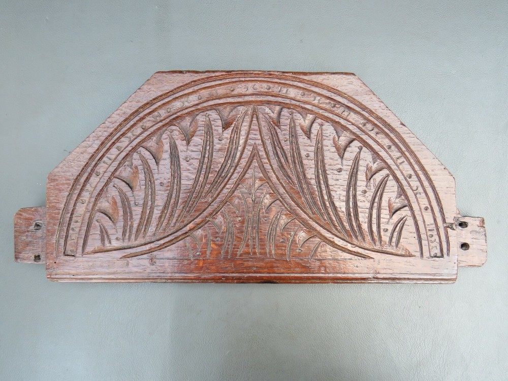 Antique wooden oak carved panel